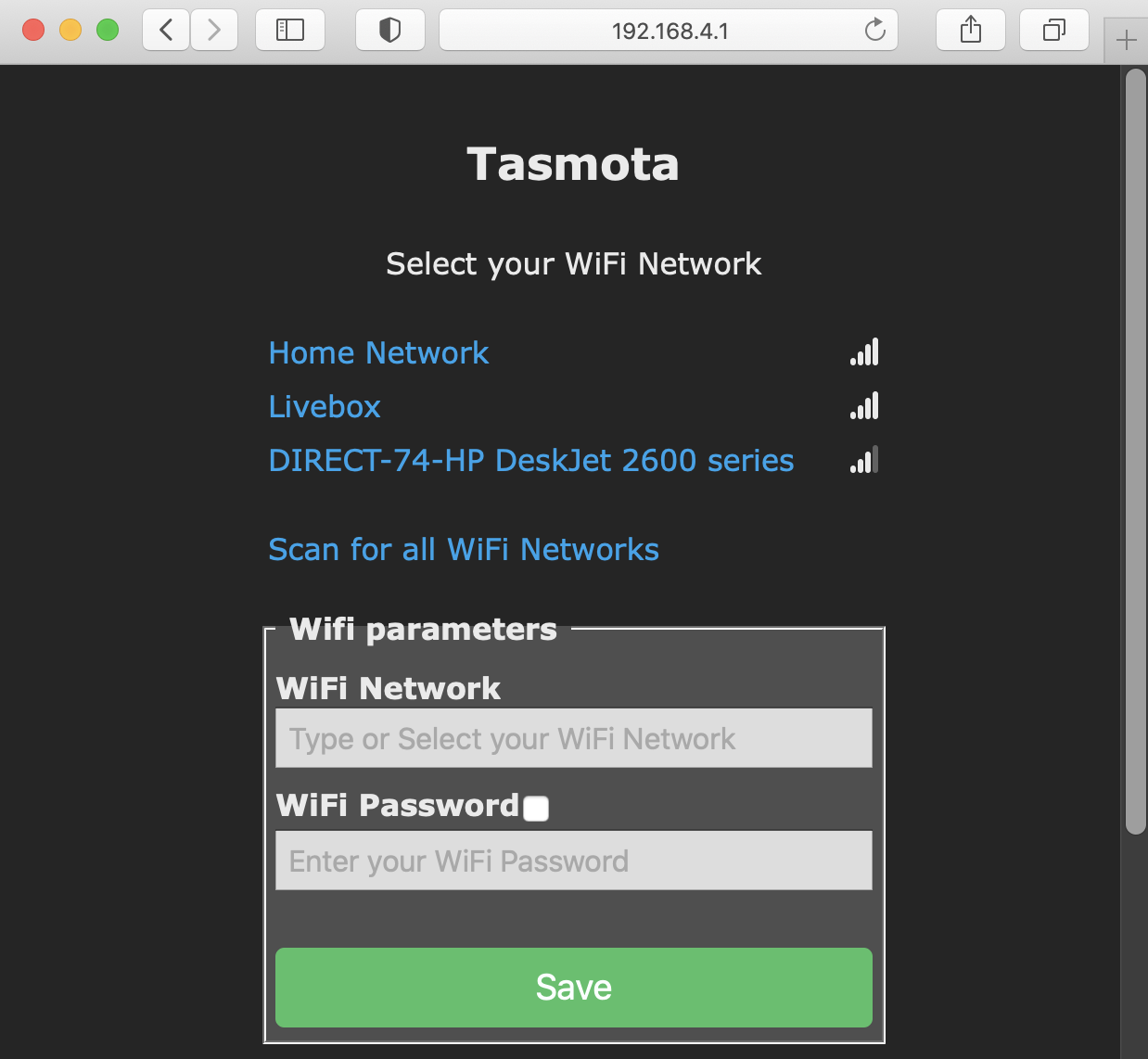 Tasmota connect to Wi-Fi